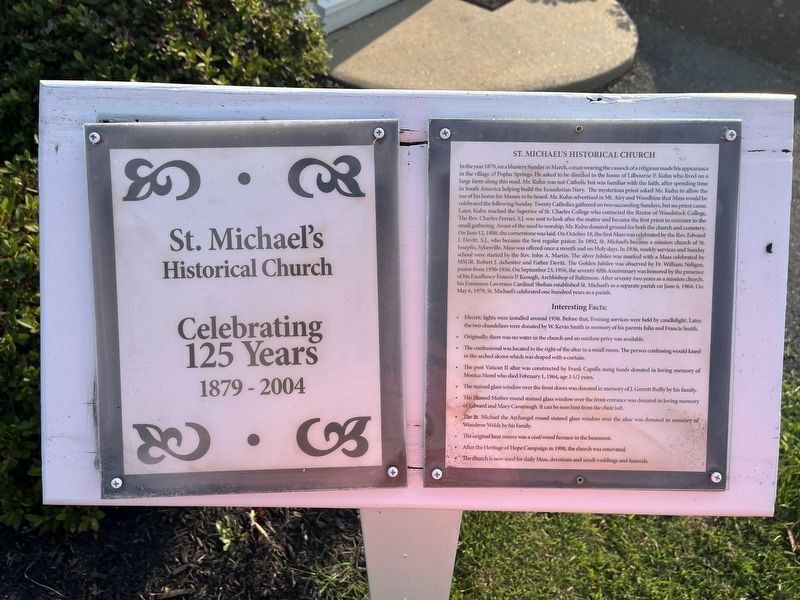 St. Michael's Historical Church Marker. Click for full size. St. Michael's Historical Church Marker image. Click for full size.