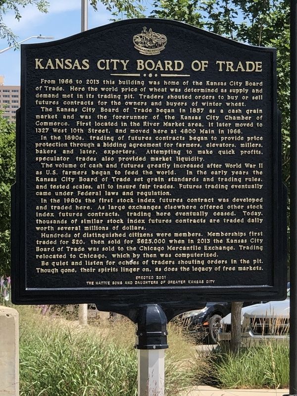 Kansas City Board of Trade Marker image. Click for full size.