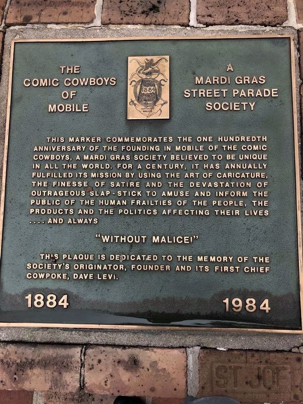 The Comic Cowboys of Mobile Marker image. Click for full size.