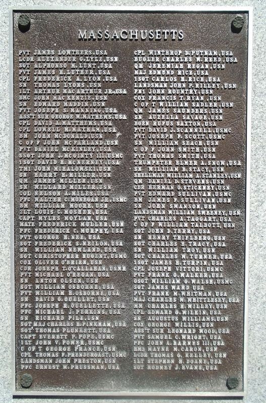 Massachusetts Medal of Honor Recipients Marker image. Click for full size.