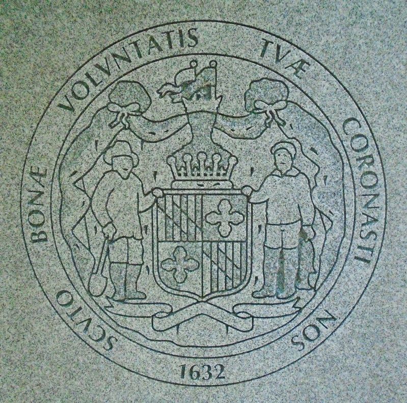Maryland Seal on Memorial Obelisk image. Click for full size.