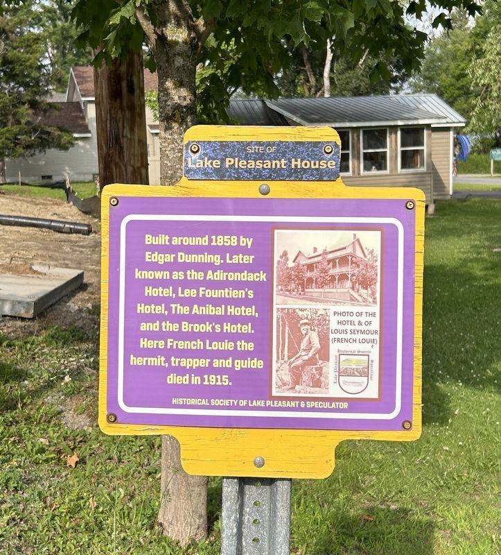 Site of Lake Pleasant House Marker. Click for full size. Site of Lake Pleasant House Marker image. Click for full size.