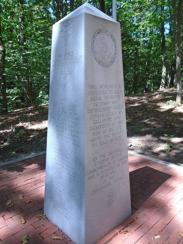 Virginia Medal of Honor Recipients Memorial Obelisk image. Click for full size.