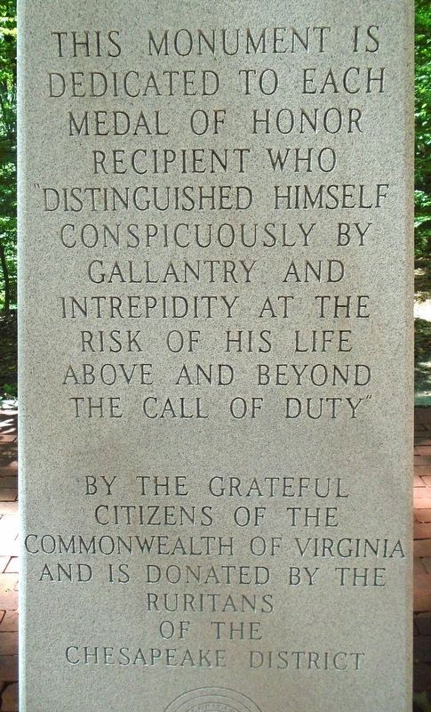 Virginia Medal of Honor Recipients Dedication image. Click for full size.