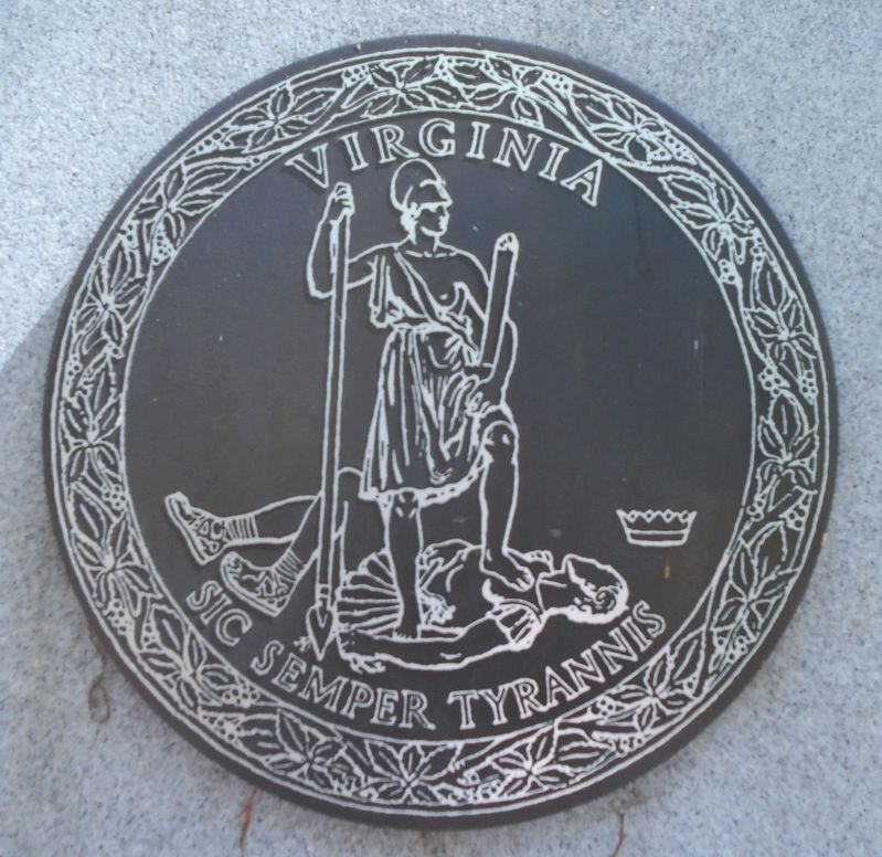 Virginia Seal on Memorial Obelisk image. Click for full size.