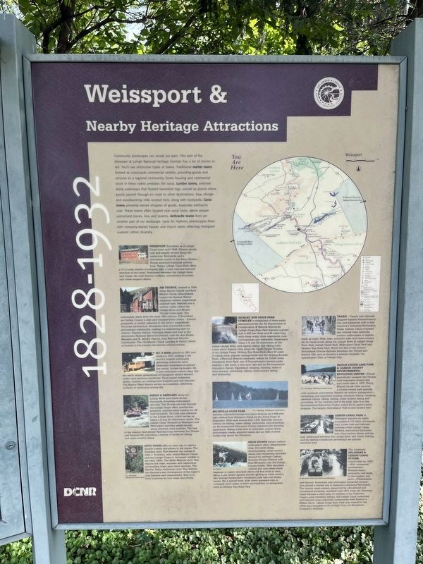 Weissport & Nearby Heritage Attractions Marker. Click for full size. Weissport & Nearby Heritage Attractions Marker image. Click for full size.