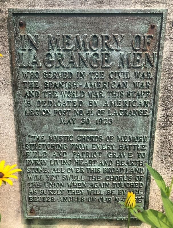La Grange Veterans Memorial Marker. Click for full size. La Grange Veterans Memorial Marker image. Click for full size.
