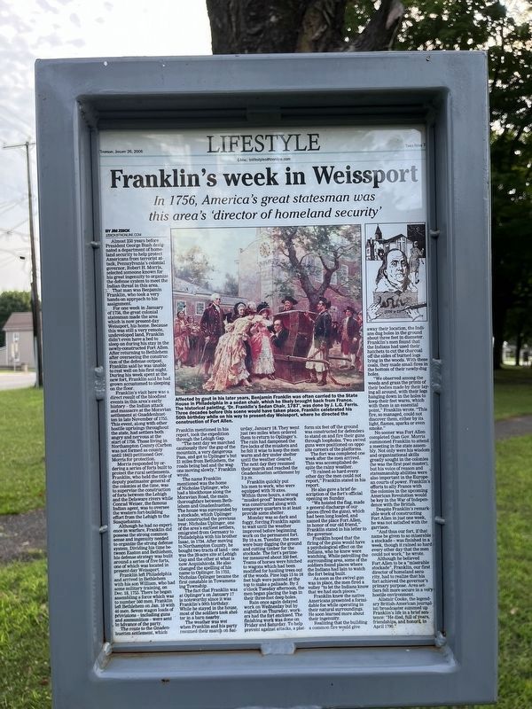 Franklin's Week in Weissport Marker image. Click for full size.