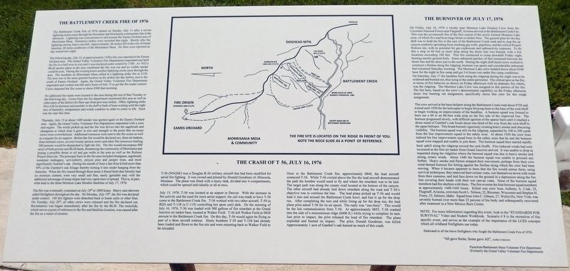The Battlement Creek Fire of 1976 Marker image. Click for full size.