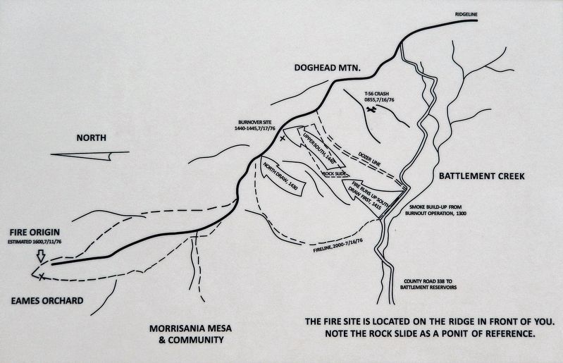 Marker detail: Battlement Creek Fire Map image. Click for full size.