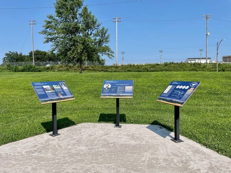 The Pony Express Marker (on right of three) image. Click for full size.