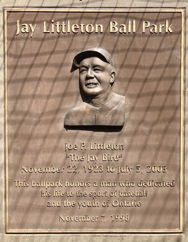 Jay Littleton Ball Park Marker image. Click for full size.