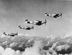 VII Fighter Command P-51D Mustangs flying a B-29 escort mission from Iwo Jima in June 1945. Click for full size. VII Fighter Command P-51D Mustangs flying a B-29 escort mission from Iwo Jima in June 1945 image. Click for full size.