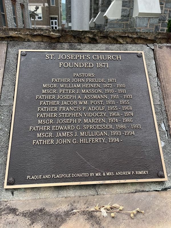 St. Joseph's Church Marker. Click for full size. St. Joseph's Church Marker image. Click for full size.
