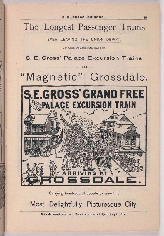 1891 advertisement for Grossdale. Click for full size. 1891 advertisement for Grossdale image. Click for full size.