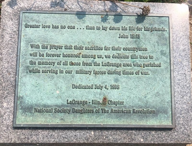Veterans Memorial Tree Marker. Click for full size. Veterans Memorial Tree Marker image. Click for full size.