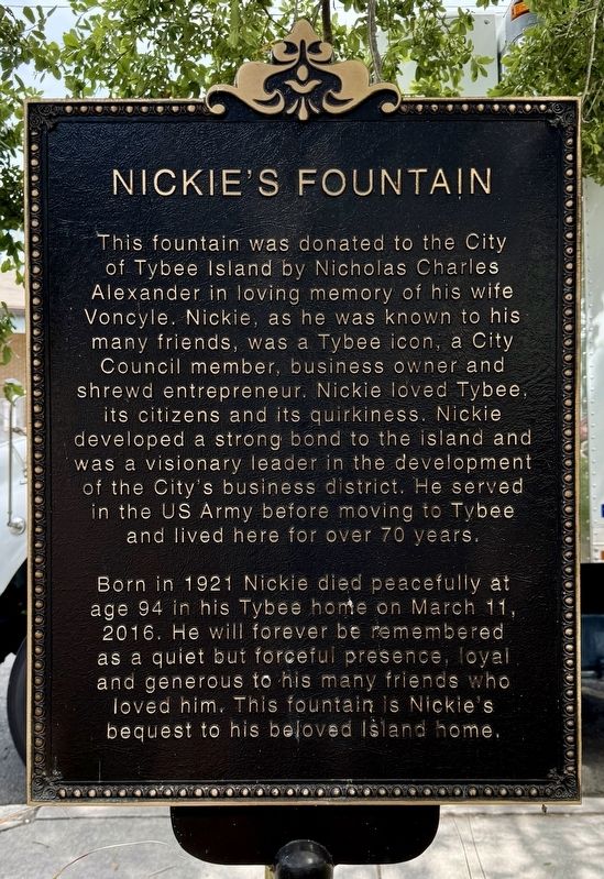Nickie’s Fountain Marker. Click for full size. Nickie’s Fountain Marker image. Click for full size.