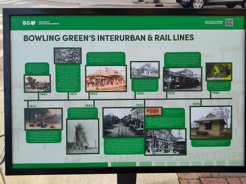 Bowling Green's Interurban & Rail Line Marker image. Click for full size.