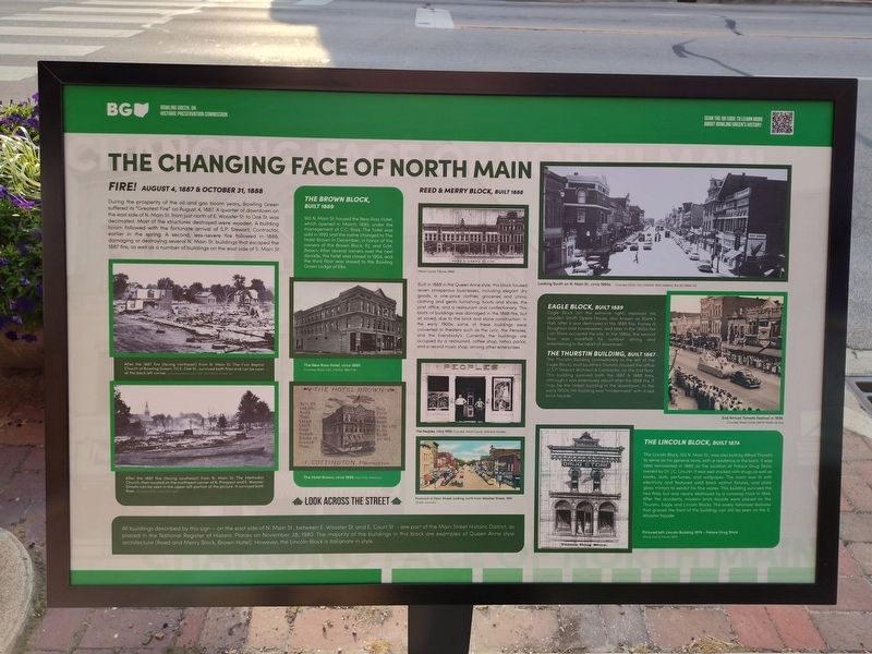 The Changing Faces of North Main Street Marker image. Click for full size.