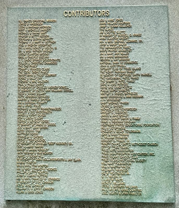 Tybee Memorial Cemetery Marker (front) image. Click for full size.