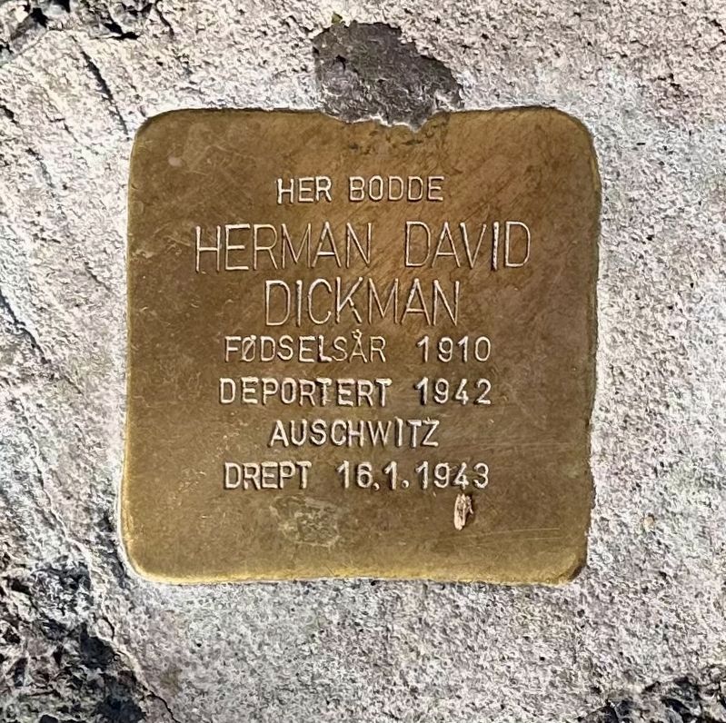 Herman David Dickman stolperstein image. Click for full size.