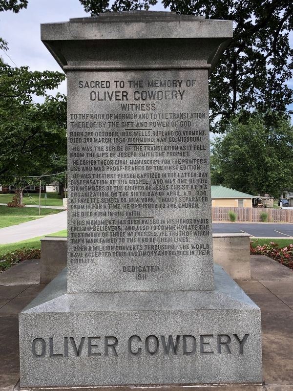 Three Witnesses Monument (Side D) image. Click for full size.