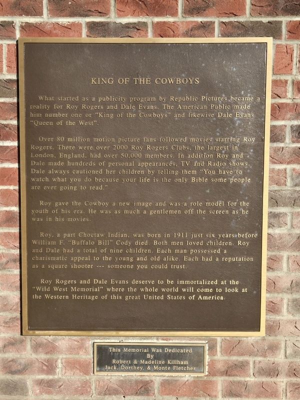King of the Cowboys Marker. Click for full size. King of the Cowboys Marker image. Click for full size.