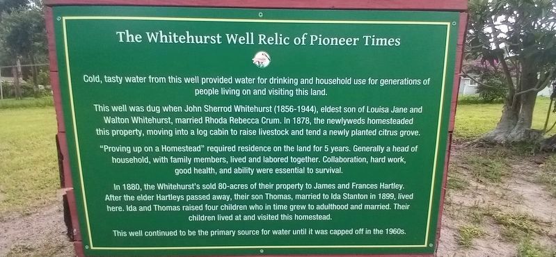 The Whitehurst Well Relic of Pioneer Times Marker image. Click for full size.