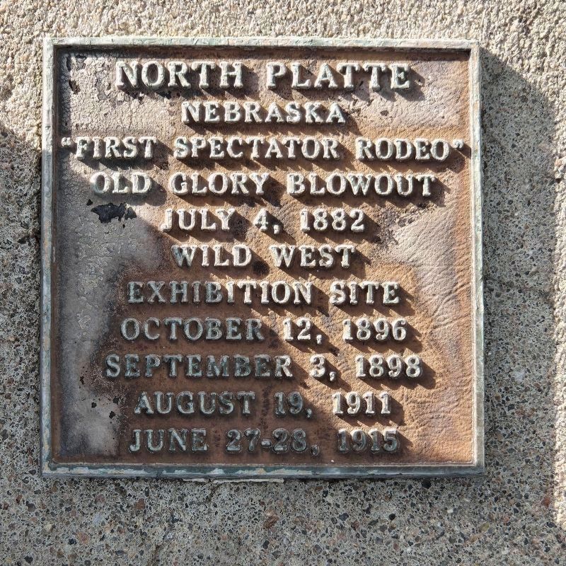 "First Spectator Rodeo" Marker on the brick wall's reverse. Click for full size. "First Spectator Rodeo" Marker on the brick wall's reverse image. Click for full size.