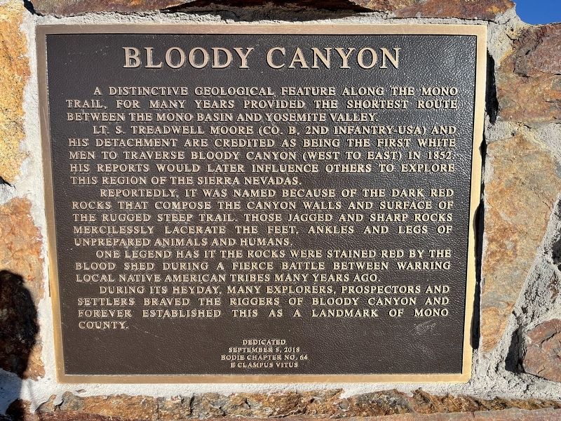 Bloody Canyon Marker. Click for full size. Bloody Canyon Marker image. Click for full size.
