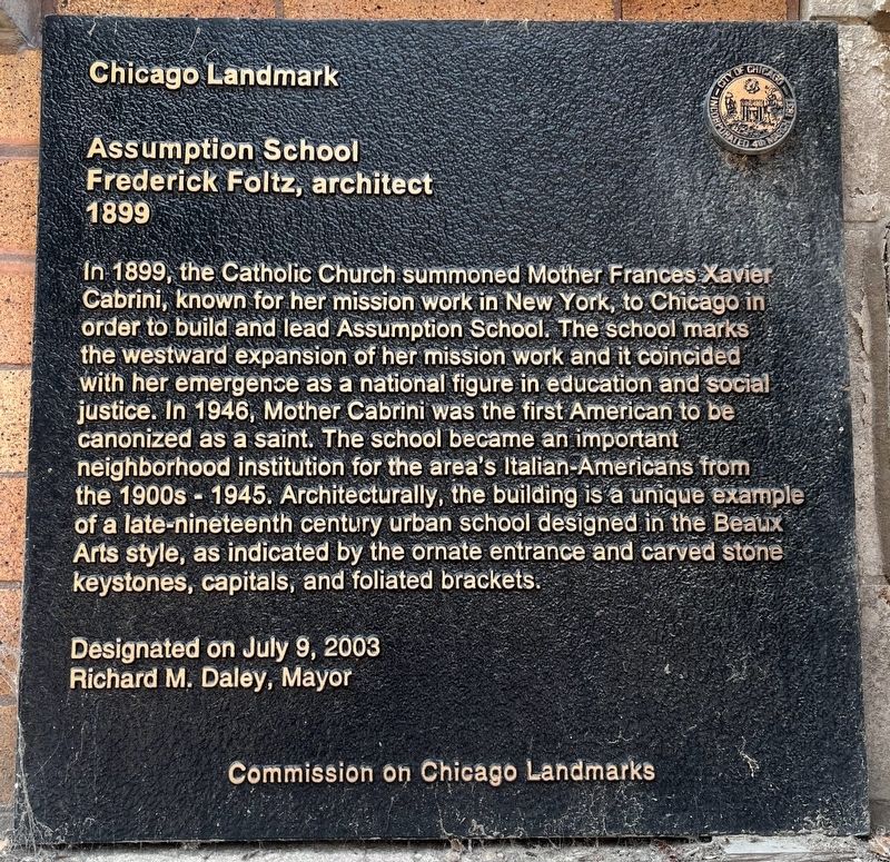 Assumption School Marker. Click for full size. Assumption School Marker image. Click for full size.