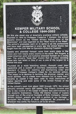 Kemper Military School & College 1844-2002 Marker image. Click for full size.