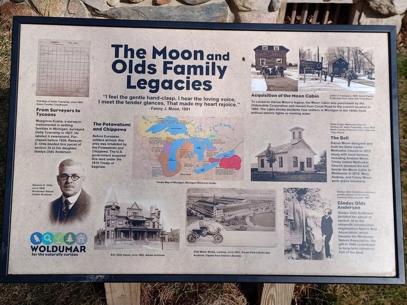 The Moon and Olds Family Legacies Marker image. Click for full size.