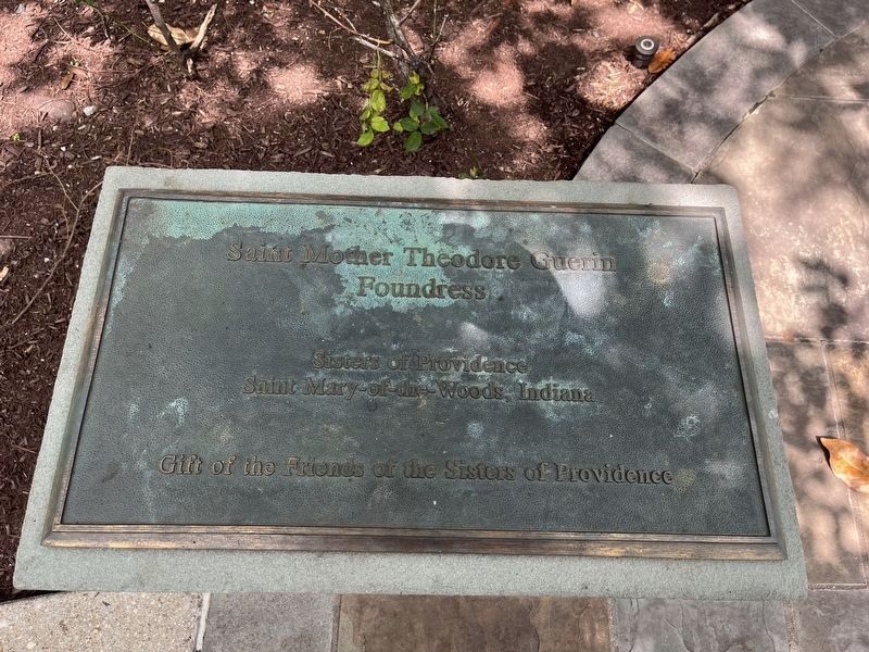Saint Mother Theodore Guerin Marker [Left plaque] image. Click for full size.