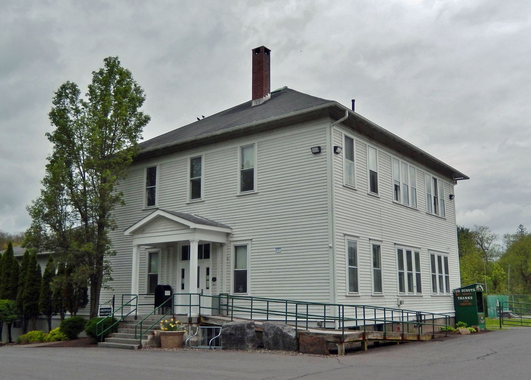 Greenville Public Library � formerly the Greenville Free Academy (<i>northeast elevation</i>) image. Click for full size.