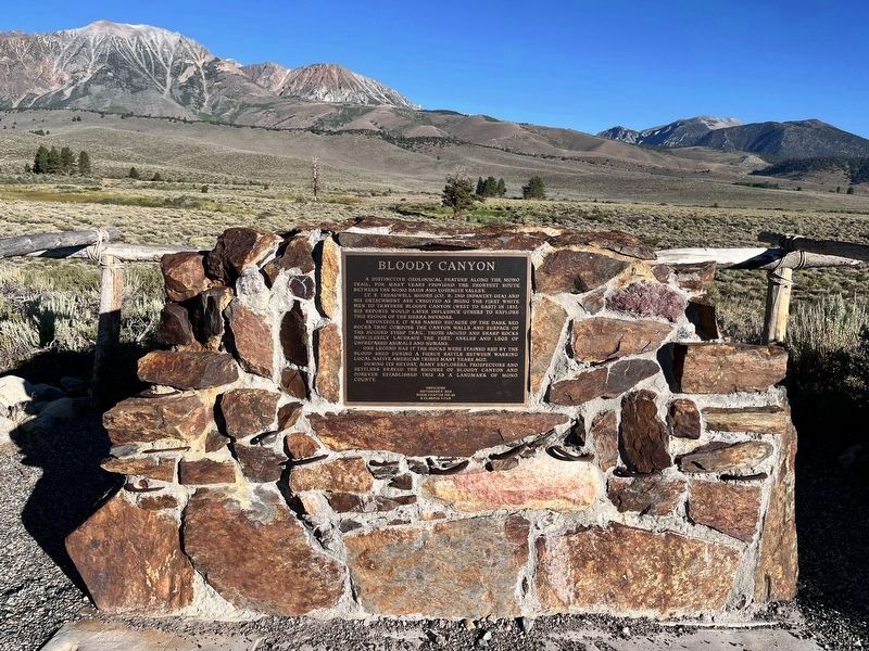 Bloody Canyon Marker. Click for full size. Bloody Canyon Marker image. Click for full size.