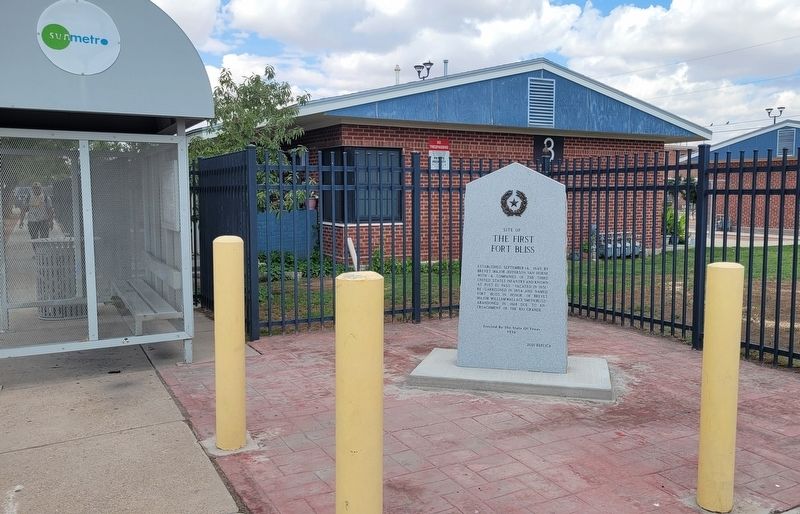 Site of the First Fort Bliss Marker image. Click for full size.