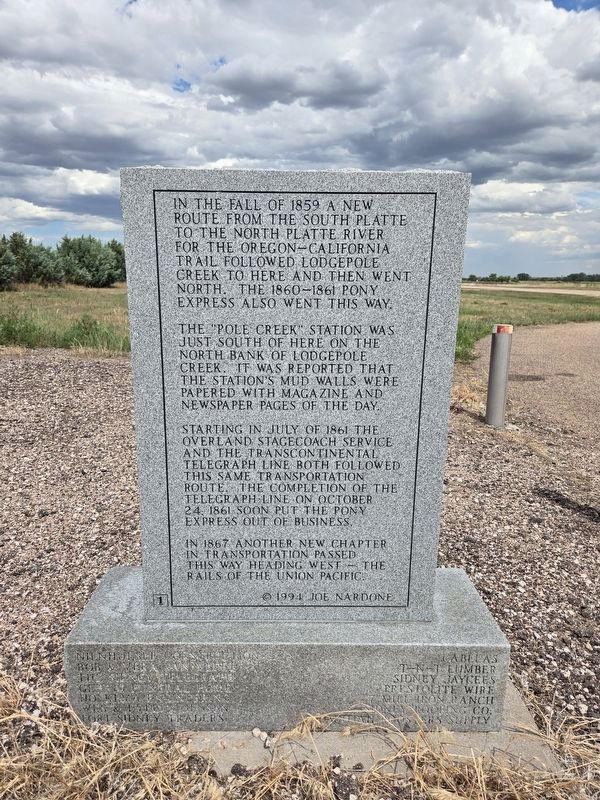 Pole Creek Original Station Marker Reverse. Click for full size. Pole Creek Original Station Marker Reverse image. Click for full size.