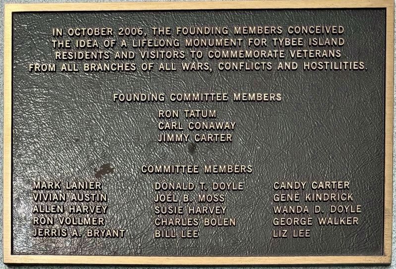 Tybee Island Veterans Memorial (top) image. Click for full size.