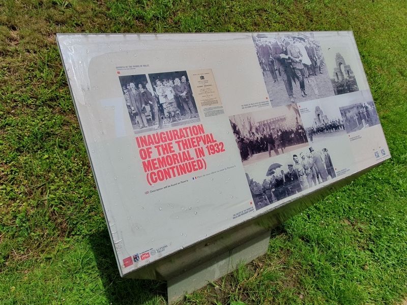 Inauguration of the Thiepval Memorial in 1932 (Continued) Marker image. Click for full size.