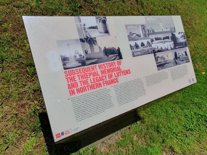 Subsequent History of the Thiepval Memorial and the Legacy of Lutyens in Northern France Marker image. Click for full size.