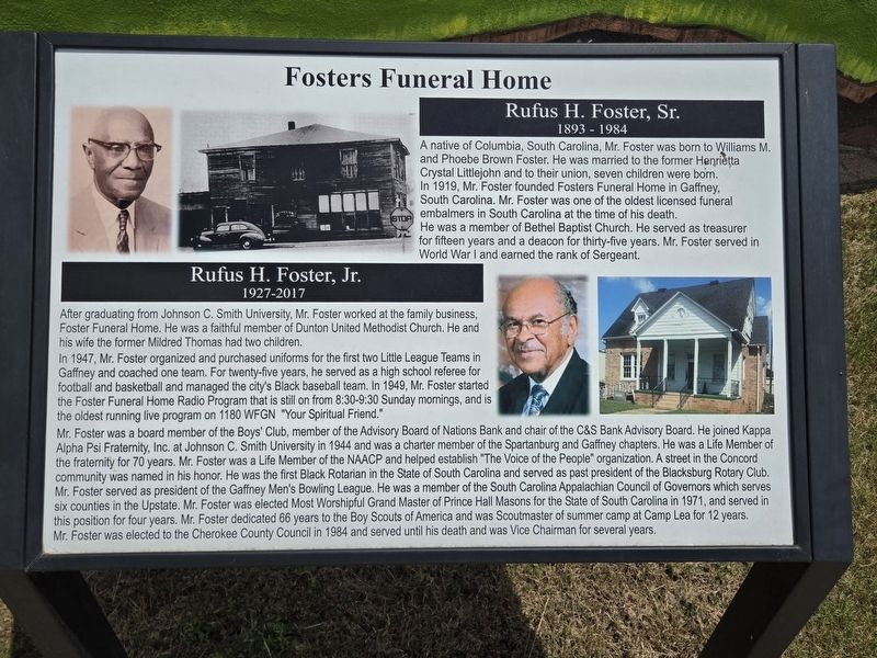 Foster's Funeral Home Marker image. Click for full size.