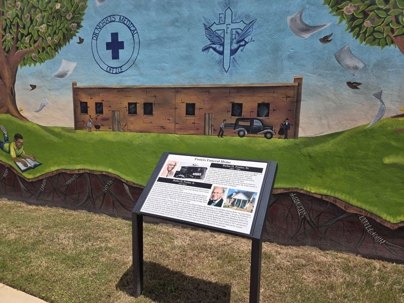 Wide view Foster's Funeral Home Marker image. Click for full size.