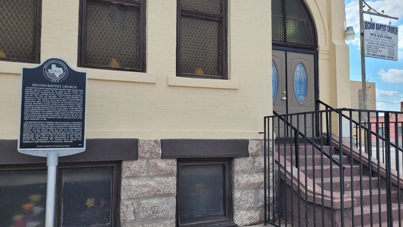 The entrance to the Second Baptist Church and Marker image. Click for full size.