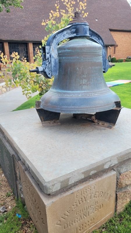Church Bell and Cornerstone. Click for full size. Church Bell and Cornerstone image. Click for full size.