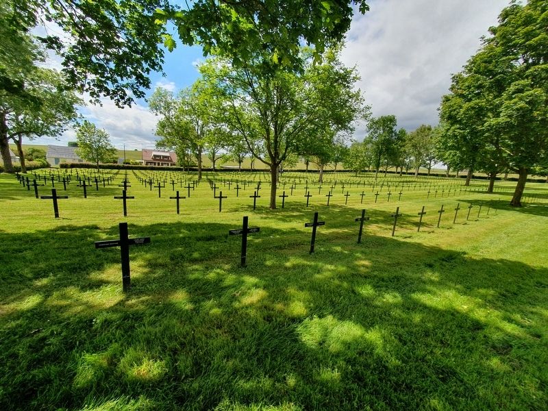 Fricourt Cemetery and former grave site of von Richthofen image. Click for full size.