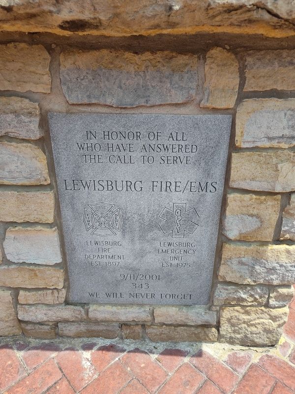 Lewisburg Fire/EMS 9/11 Memorial Marker image. Click for full size.