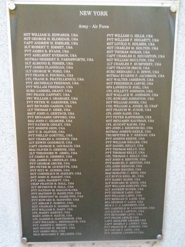 New York Medal of Honor Recipients Marker. Click for full size. New York Medal of Honor Recipients Marker image. Click for full size.