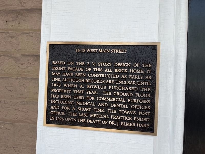 16-18 West Main Street Marker. Click for full size. 16-18 West Main Street Marker image. Click for full size.