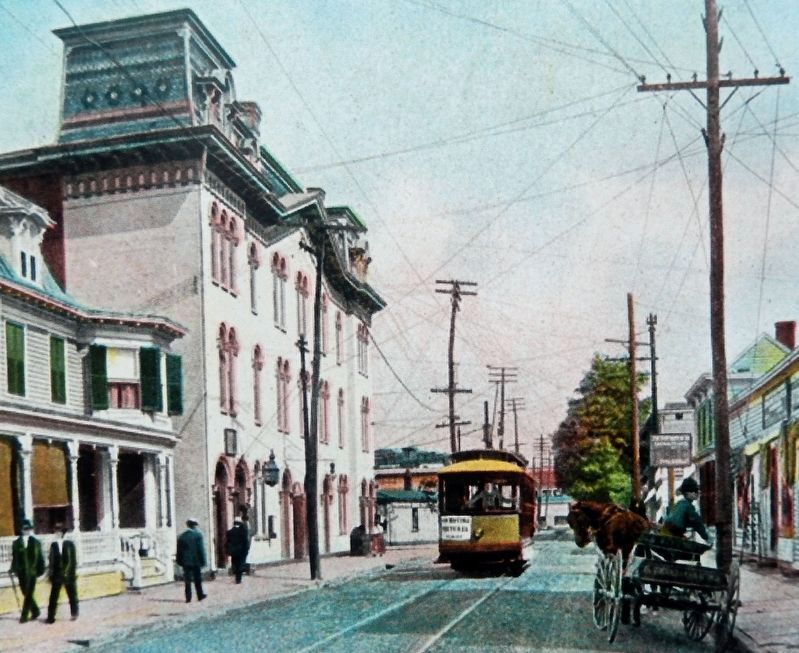 Marker detail: Kingston Opera House looking up Fair Street, circa 1910 (postcard). Click for full size. Marker detail: Kingston Opera House looking up Fair Street, circa 1910 (postcard) image. Click for full size.
